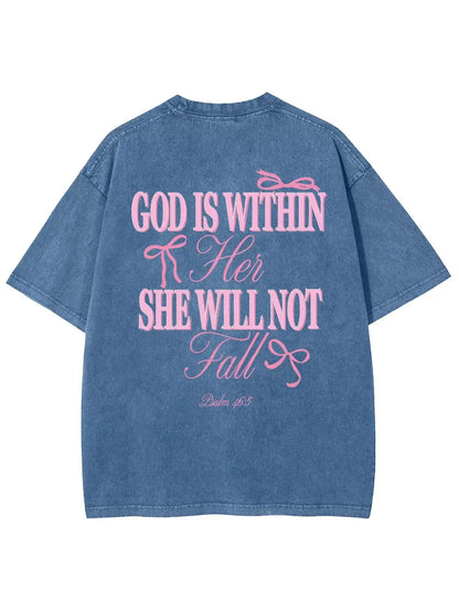 God Is Within Her Unisex Washed T-Shirt