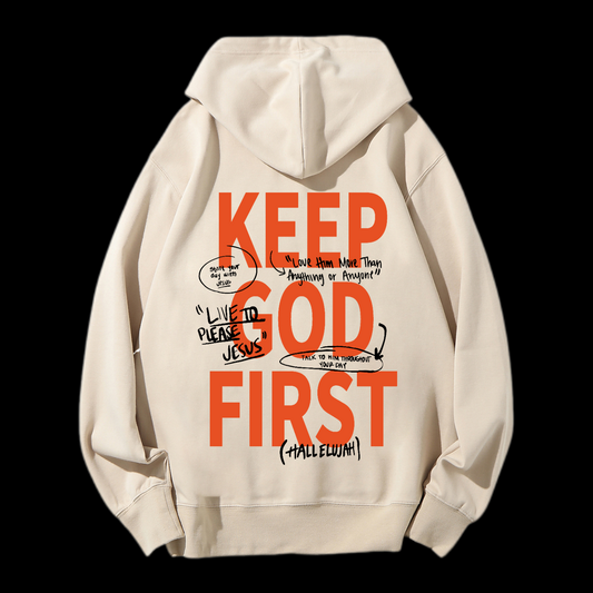 Keep God First Drawstring Hoodie