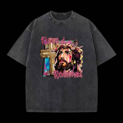 Risen And Redeemed Christian Washed T-Shirt