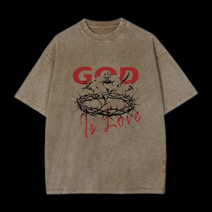 God Is Love Christian Washed T-Shirt