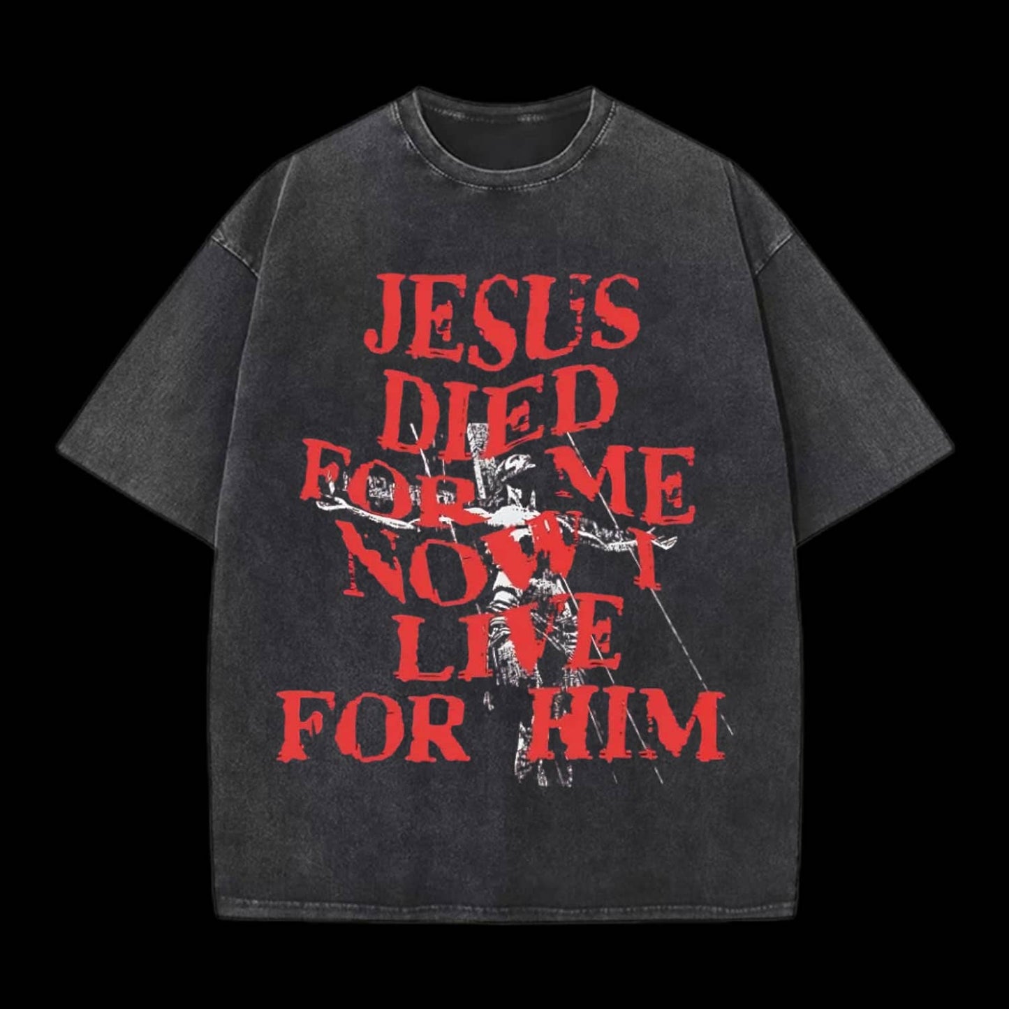 Jesus Died For Us Christian Washed T-Shirt
