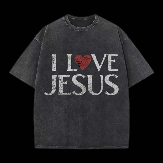 I LOVE JESUS WASHED T-SHIRT