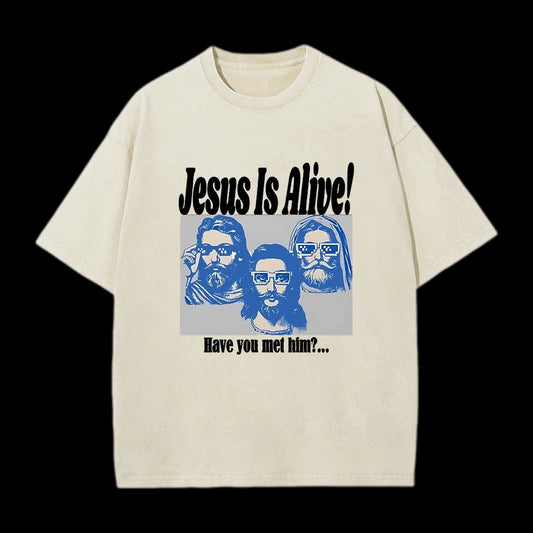 Jesus Is Alive Christian Washed T-Shirt