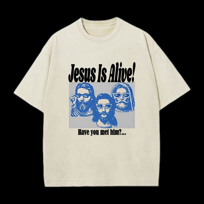 Jesus Is Alive Christian Washed T-Shirt