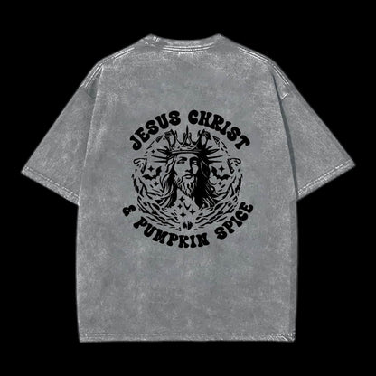 Jesus Christ & Pumpkin Spice Printed Men's Tee