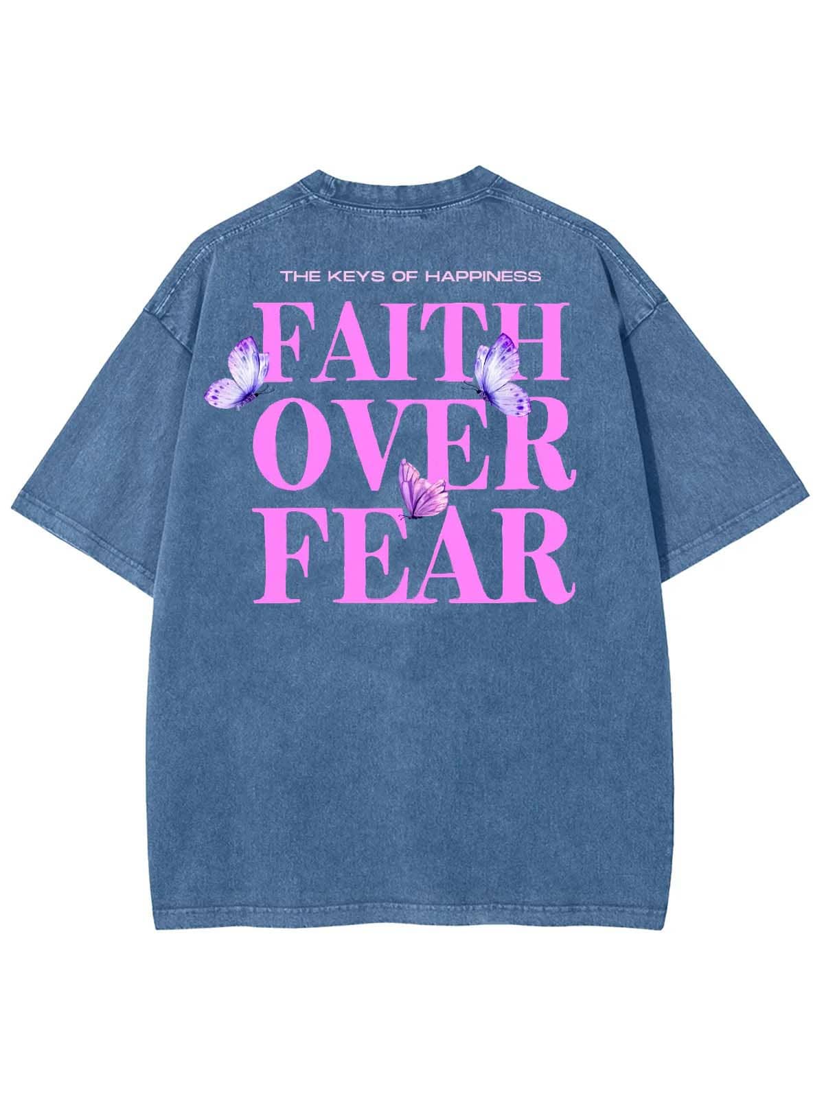 Faith Over Fear Unisex Washed T-Shirt