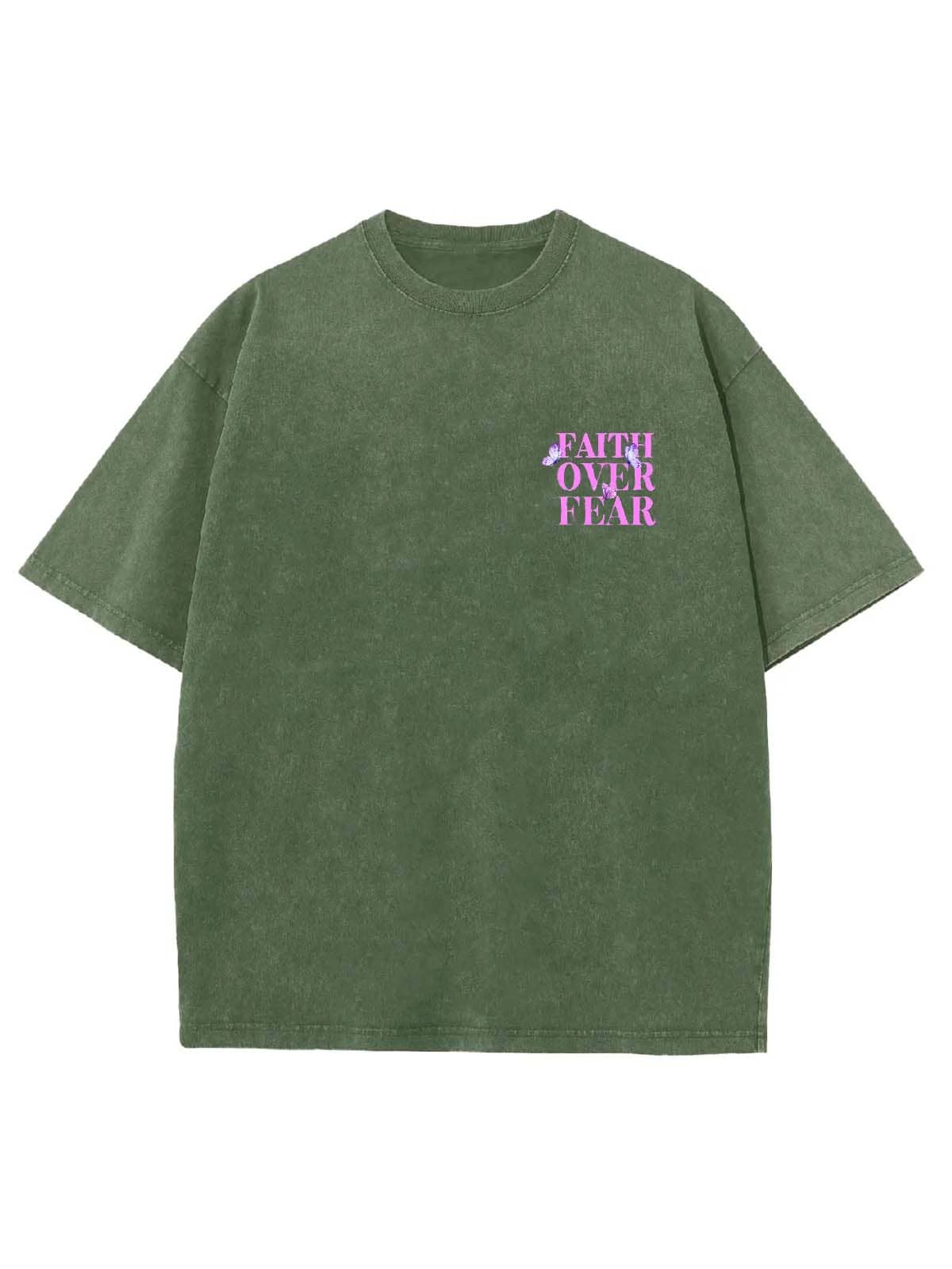 Faith Over Fear Unisex Washed T-Shirt