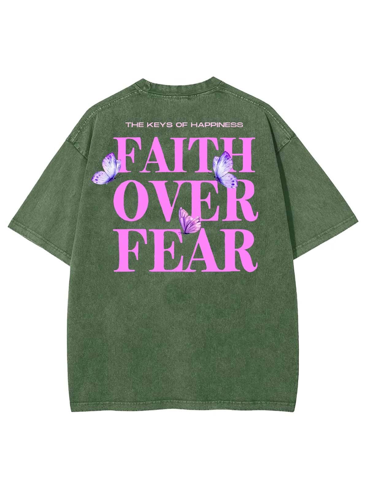 Faith Over Fear Unisex Washed T-Shirt