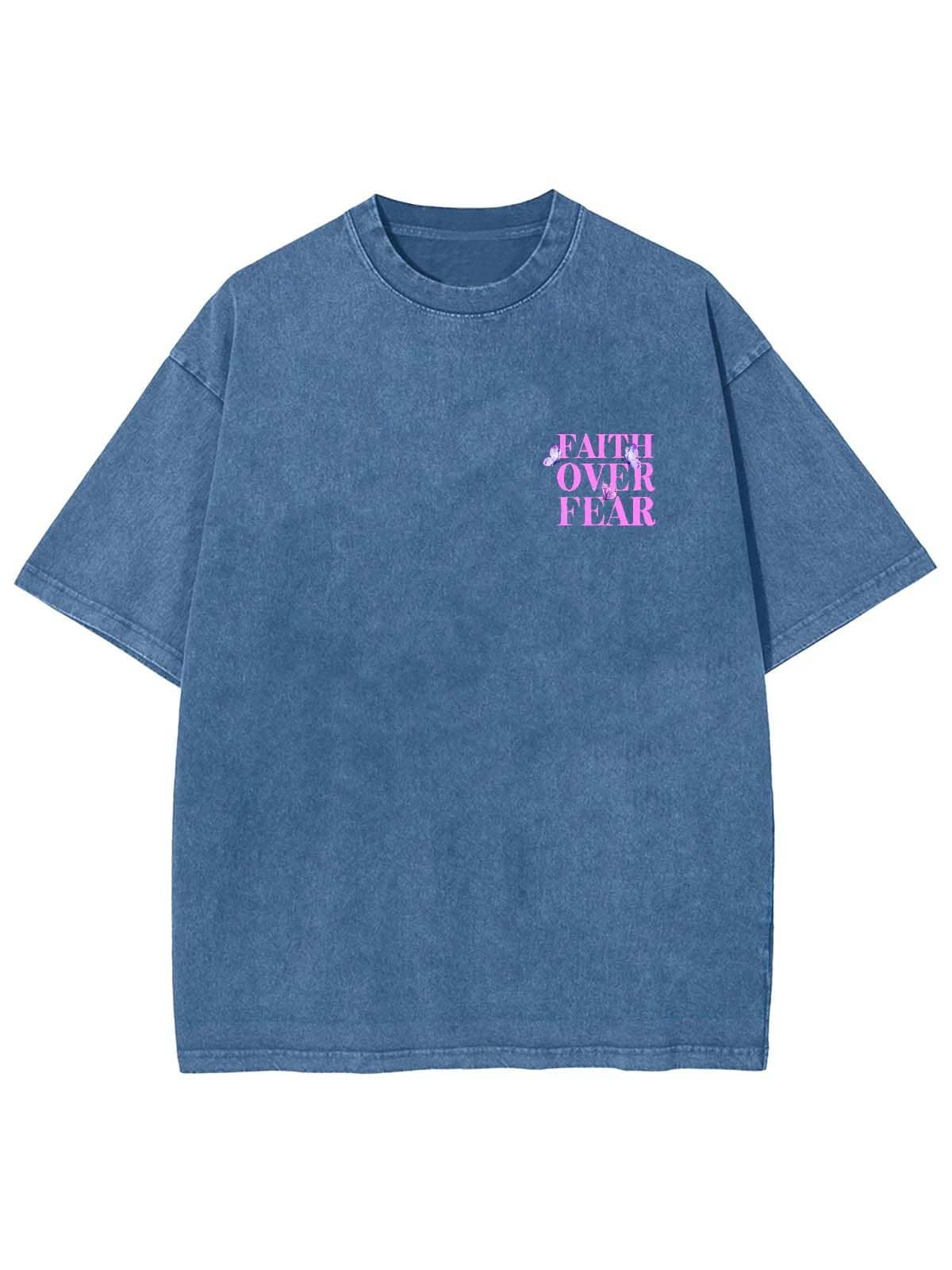 Faith Over Fear Unisex Washed T-Shirt