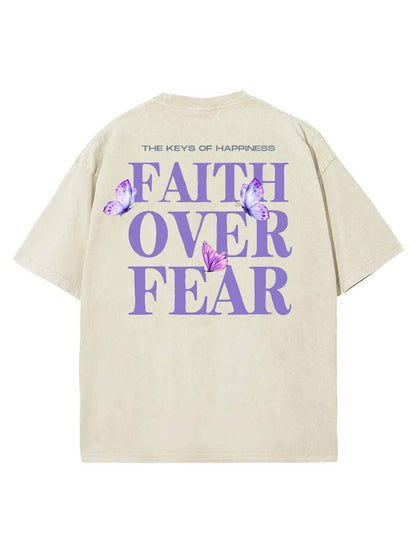 Faith Over Fear Unisex Washed T-Shirt
