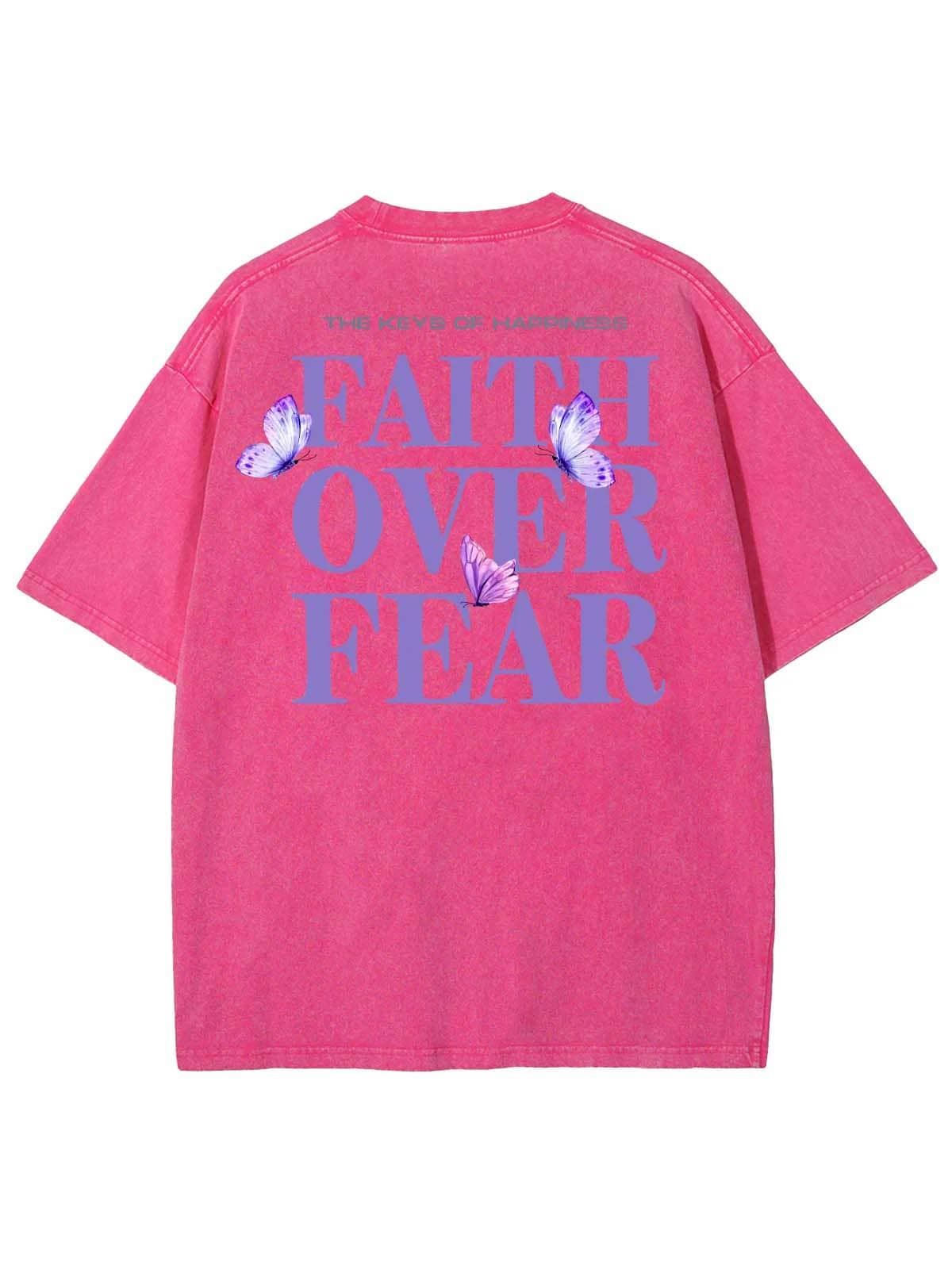 Faith Over Fear Unisex Washed T-Shirt