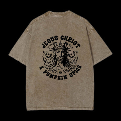 Jesus Christ & Pumpkin Spice Printed Men's Tee