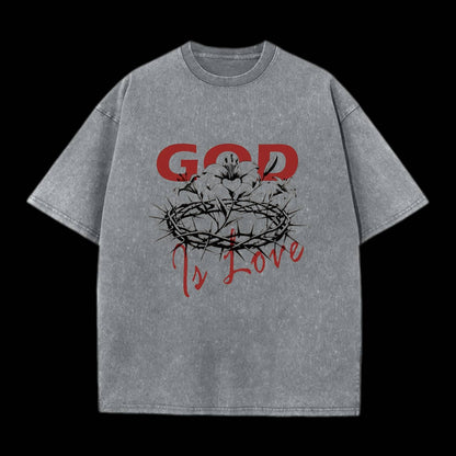 God Is Love Christian Washed T-Shirt