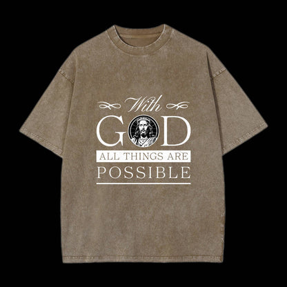 With God All Things Are Possible Christian Tee