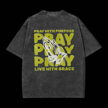 Pray With Purpose White Christian Tee