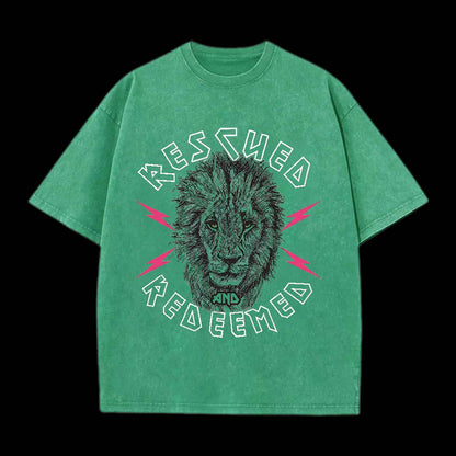 RESCUED AND REDEEMED LION CHRISTIAN TEE