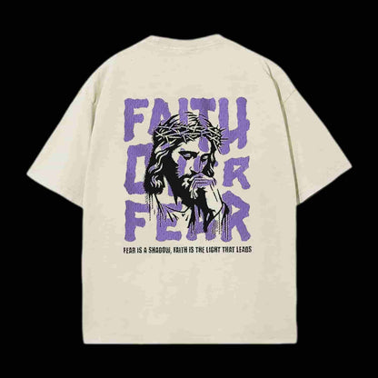Faith Over Fear White Christian Tee