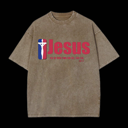 Jesus Team Christian Washed T-Shirt