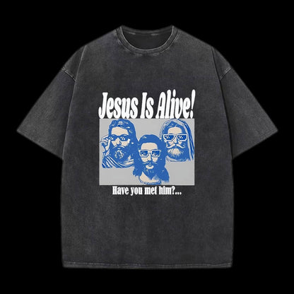 Jesus Is Alive Christian Washed T-Shirt