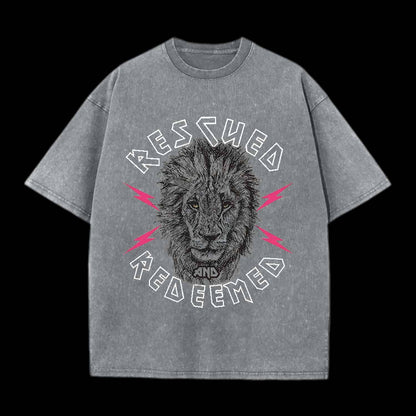 RESCUED AND REDEEMED LION CHRISTIAN TEE