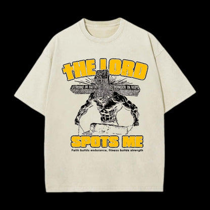 The Lord Spots Me God Gym Graphic Acid Tee