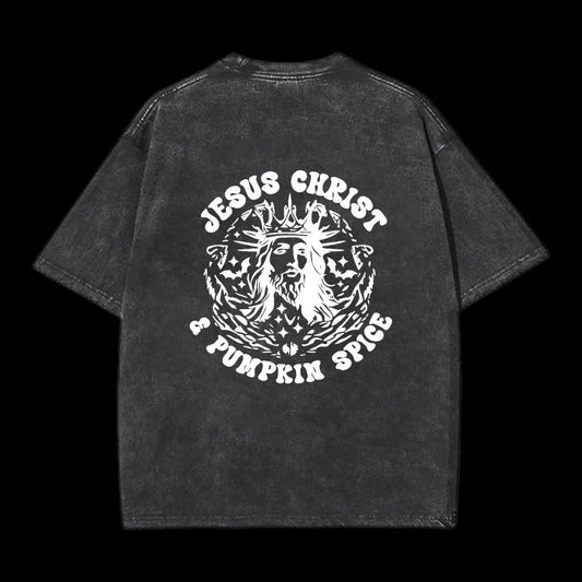 Jesus Christ & Pumpkin Spice Printed Men's Tee