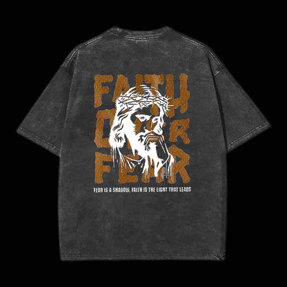 Faith Over Fear White Christian Tee