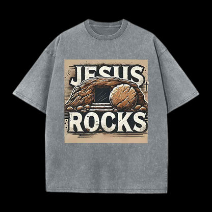 JESUS ROCKS CHRISTIAN TEE