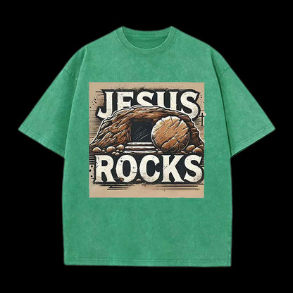 JESUS ROCKS CHRISTIAN TEE