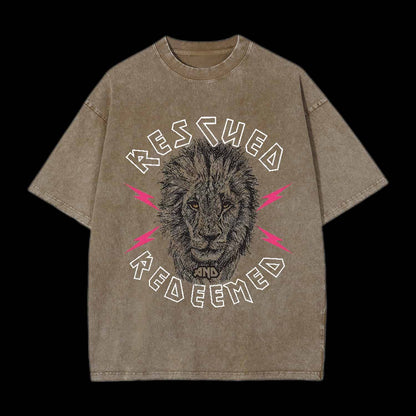 RESCUED AND REDEEMED LION CHRISTIAN TEE