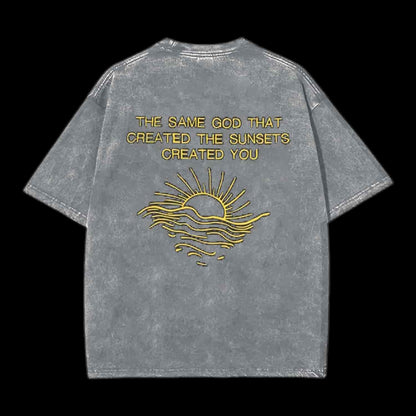 The Same God That Created The Sunsets Christian Tee