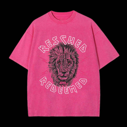 RESCUED AND REDEEMED LION CHRISTIAN TEE