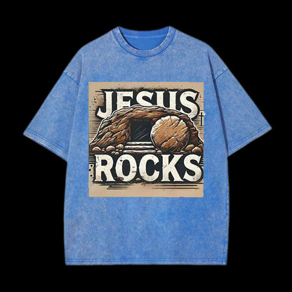 JESUS ROCKS CHRISTIAN TEE