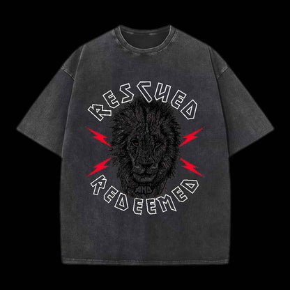 RESCUED AND REDEEMED LION CHRISTIAN TEE