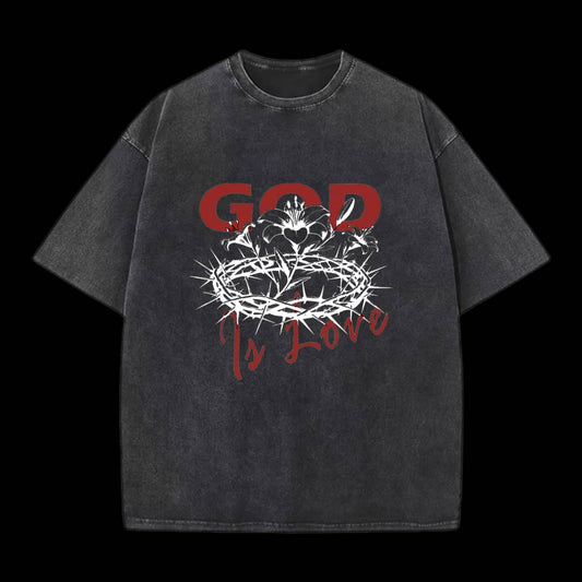 God Is Love Christian Washed T-Shirt