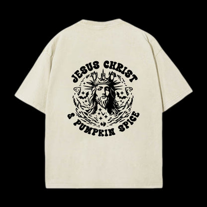 Jesus Christ & Pumpkin Spice Printed Men's Tee