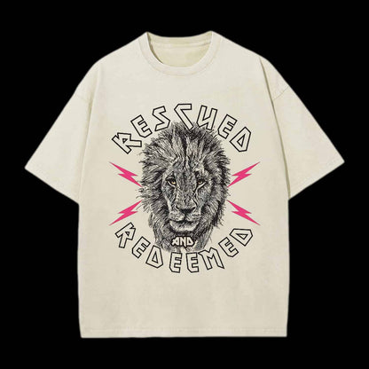 RESCUED AND REDEEMED LION CHRISTIAN TEE