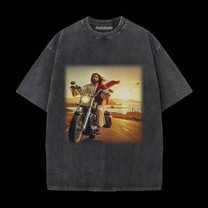 THE JESUS CHRISTIAN WASHED T-SHIRT