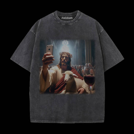 THE JESUS SELFIE WASHED T-SHIRT