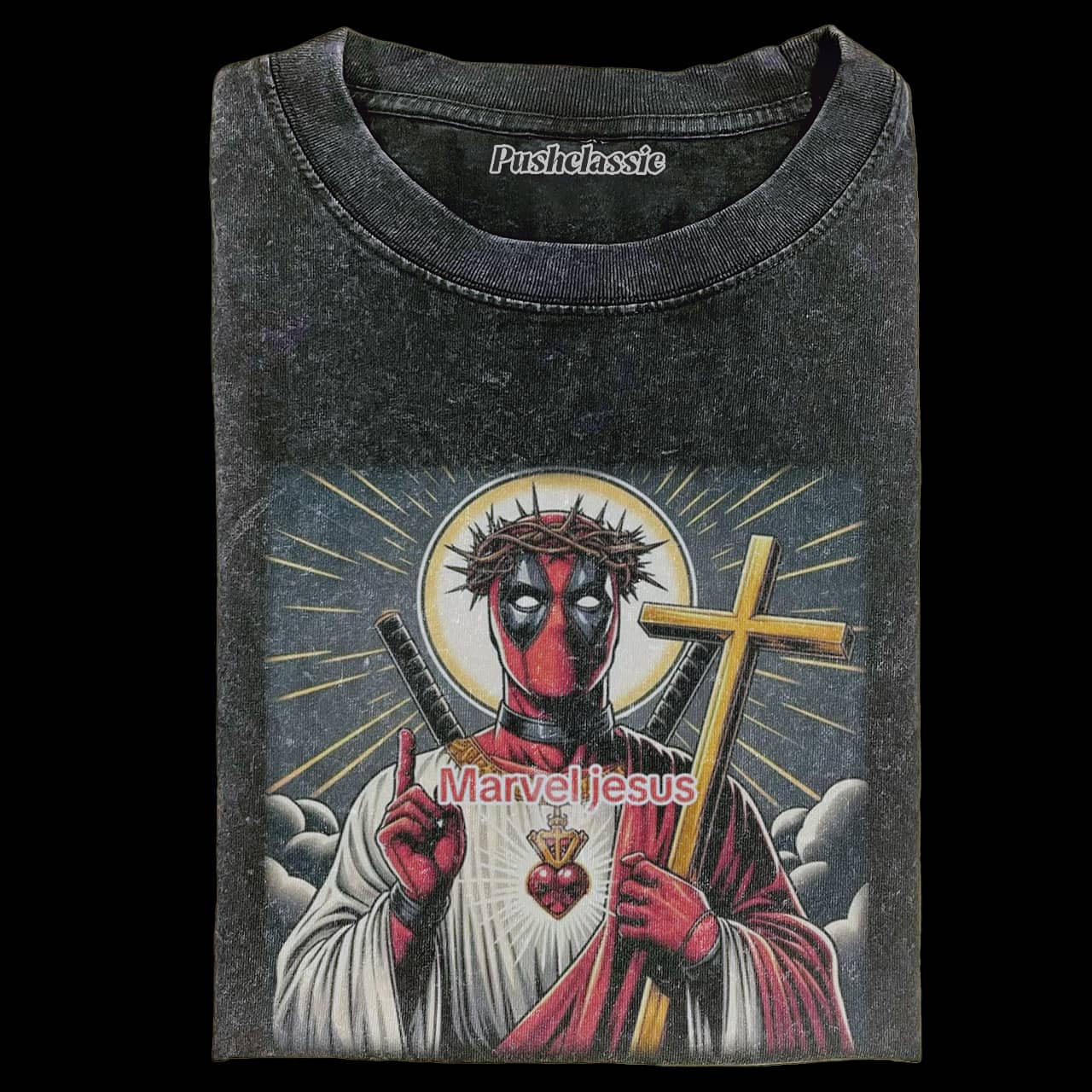 THE MARVEL JESUS FUNNY WASHED T-SHIRT
