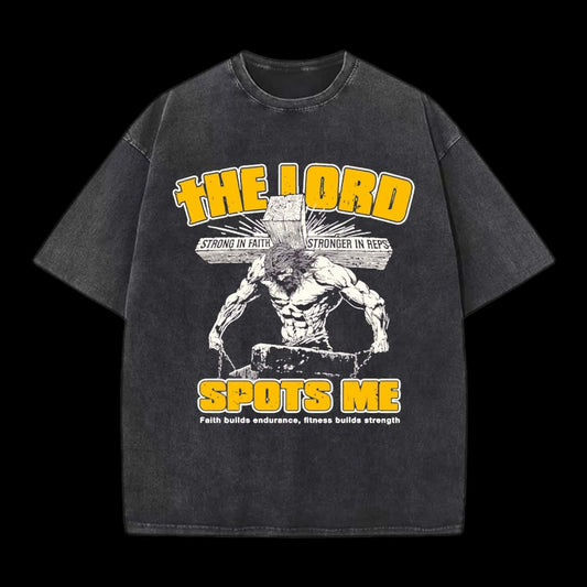 The Lord Spots Me God Gym Graphic Acid Tee