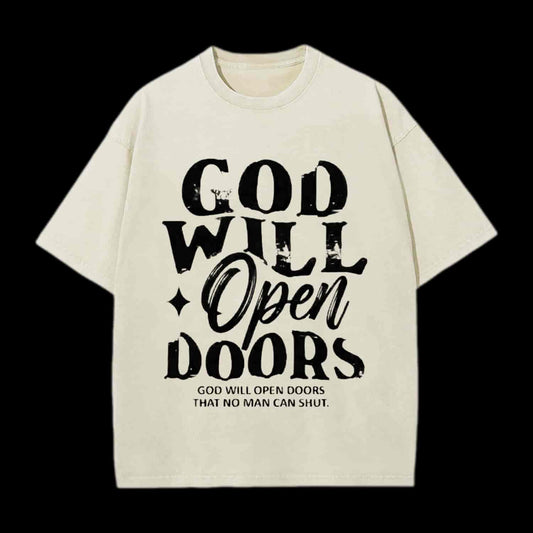 God Will Open Doors Christian Tee