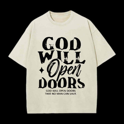 God Will Open Doors Christian Tee