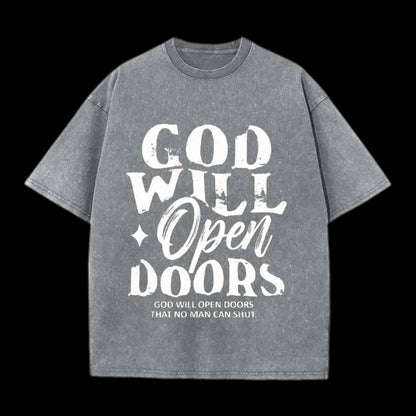 God Will Open Doors Christian Tee