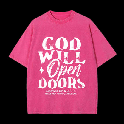 God Will Open Doors Christian Tee