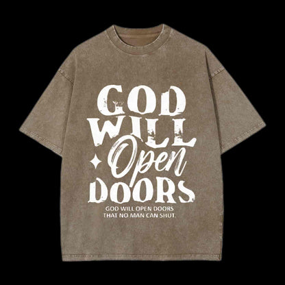 God Will Open Doors Christian Tee