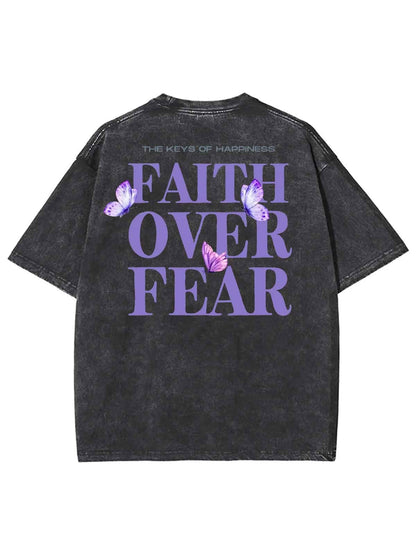 Faith Over Fear Unisex Washed T-Shirt