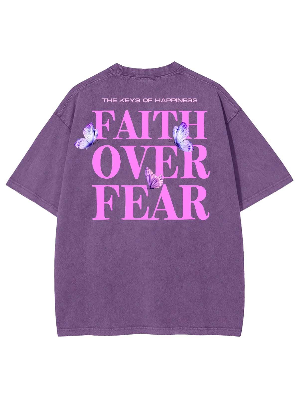 Faith Over Fear Unisex Washed T-Shirt
