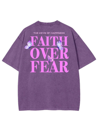 Faith Over Fear Unisex Washed T-Shirt