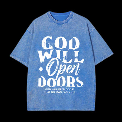 God Will Open Doors Christian Tee